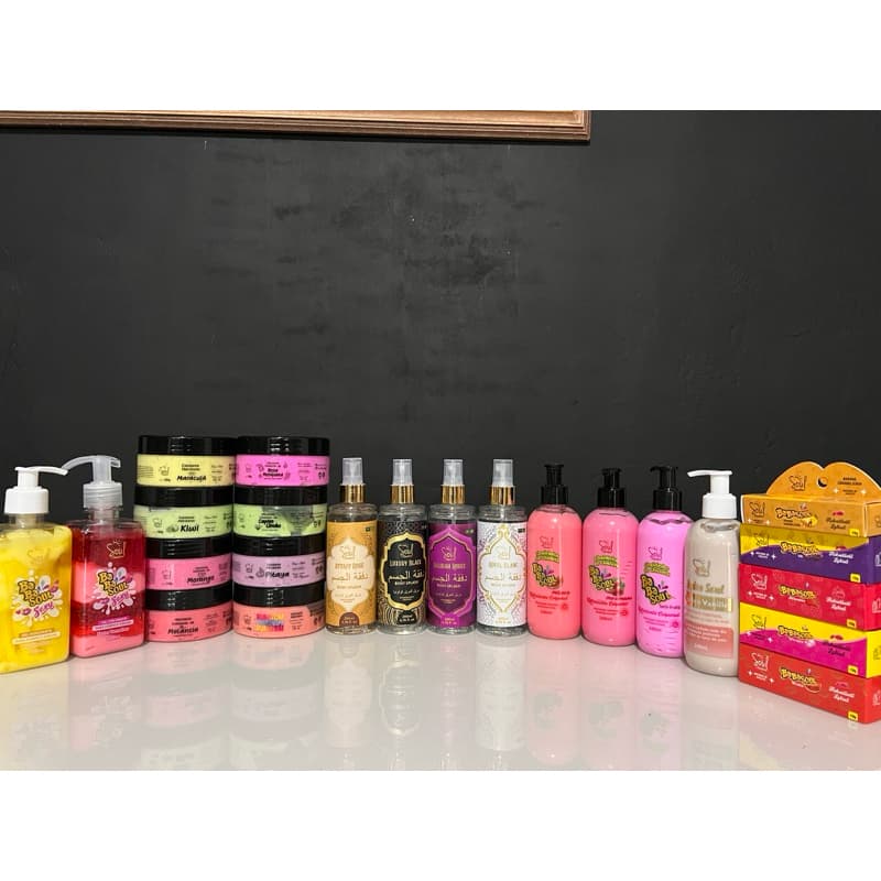 kit 23 Itens Babasoul Gel corpo e virilha, body’s Splash Árabe feminino, hidratante corporal, hidratante labial + brinde