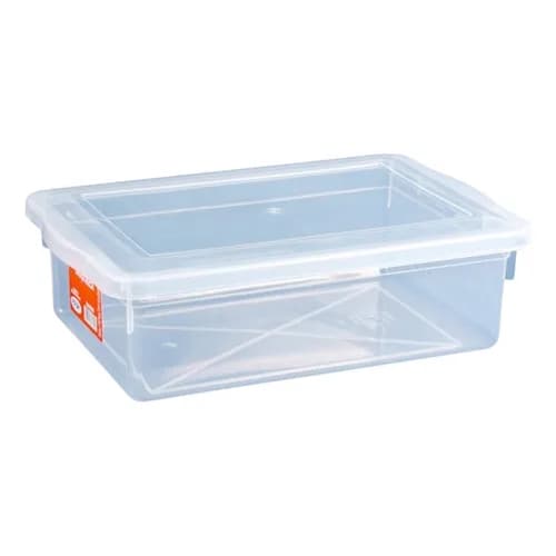 kit 2 Caixas Plásticas Organizadoras Multiuso C/tampa 5l  Pleion- 0320 transparente