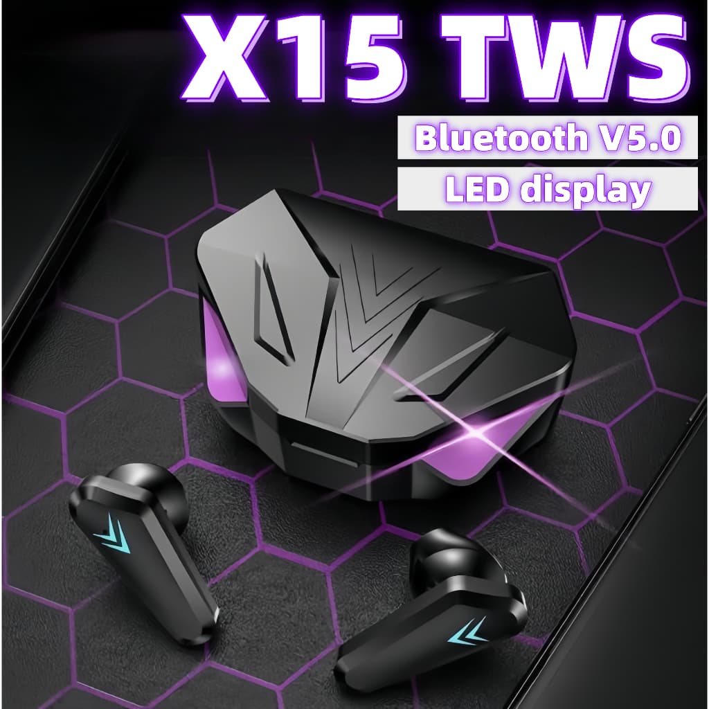 X15 Fone De Ouvido para Jogos Bluetooth 5.Tws Stereo Ultra Baixa Latency Fones de ouvido para música
