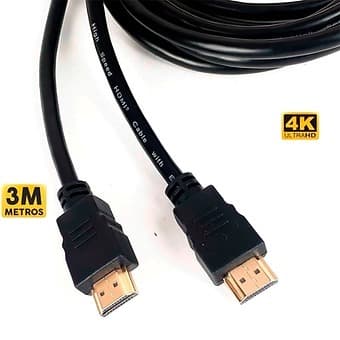 Cabo Hdmi 1 Metro / 3 Metros  4k Ultrahd 3d C/ Filtro 19 Pinos Pc /Gamer /Tv /Notebook/PC/ xbox e Outros