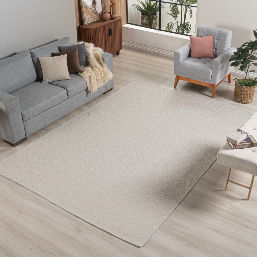 Tapete Montreal 3,00 M X 2,00 M Antiderrapante Para Escritório Quarto Sala De Estar Off White Clean