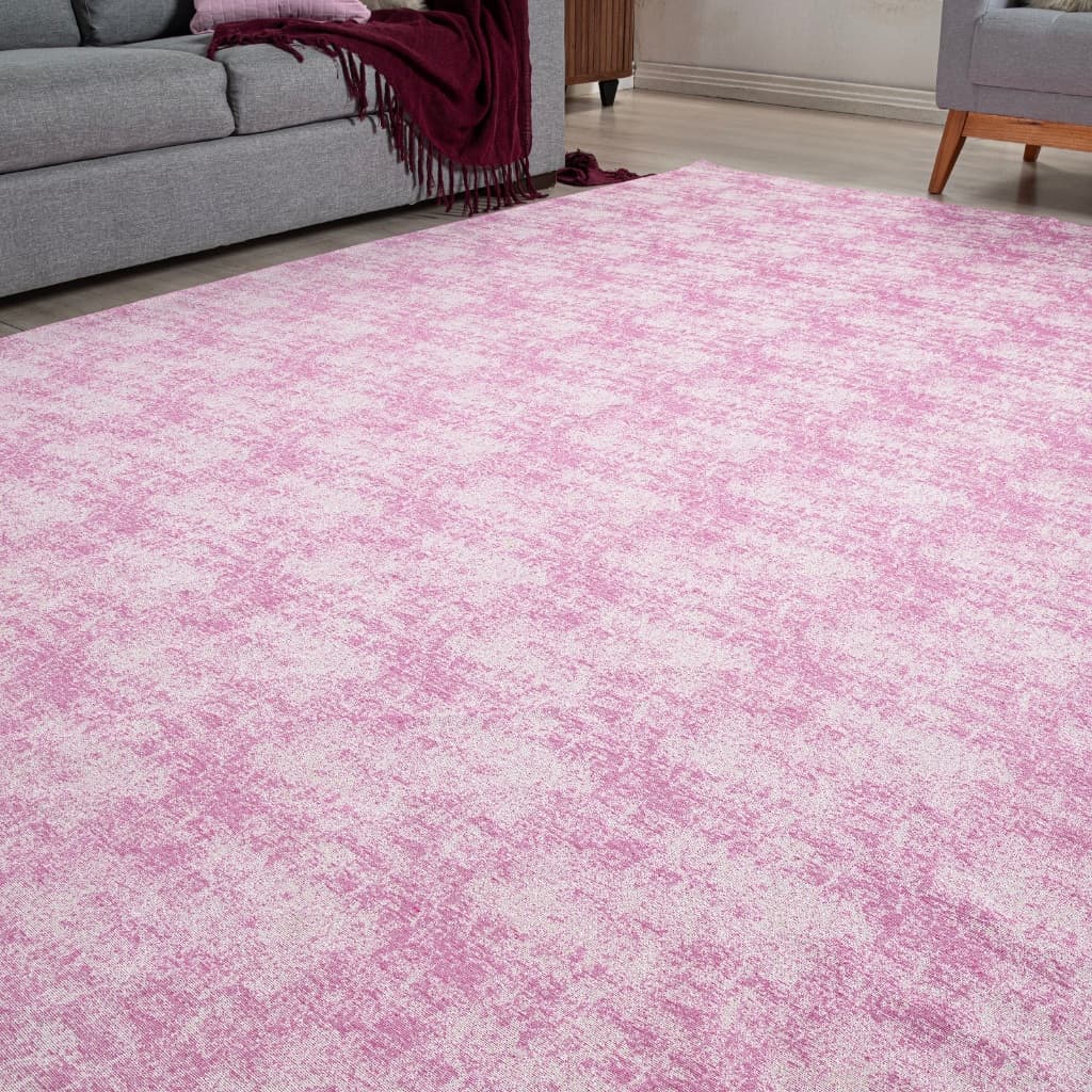 Tapete La Belle Antiderrapante  2,00m x 1,40m Rosa Bebê Para Quarto de Menina Infantil Sala
