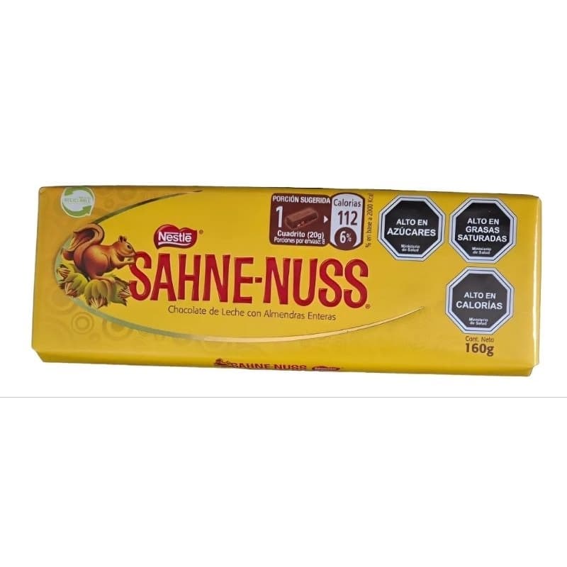 1x Unidade Barra de Chocolate Sahne - Nuss 160g Nestle - chocolate importado Chile - Pronta Entrega