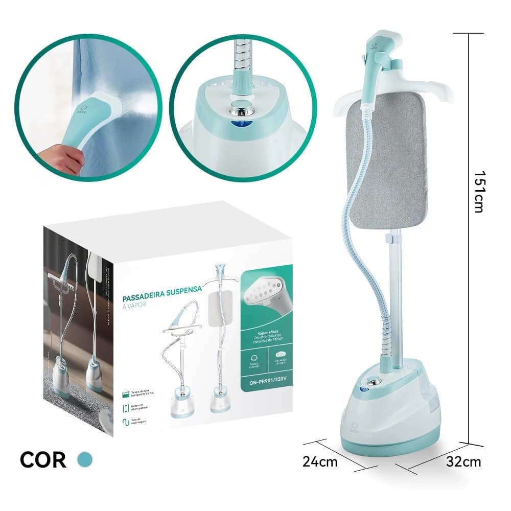 Passadeira De Roupas A Vapor Eletrica 1300w 110/220v 1,6L Altura Ajustavel Profissional