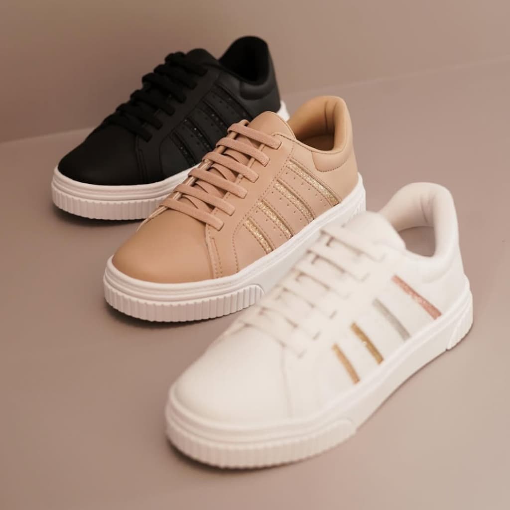 Tênis Feminino Casual Slim Leve Macio e Confortável Sapato Ideal Para o Dia a Dia Passeios Envio 24h