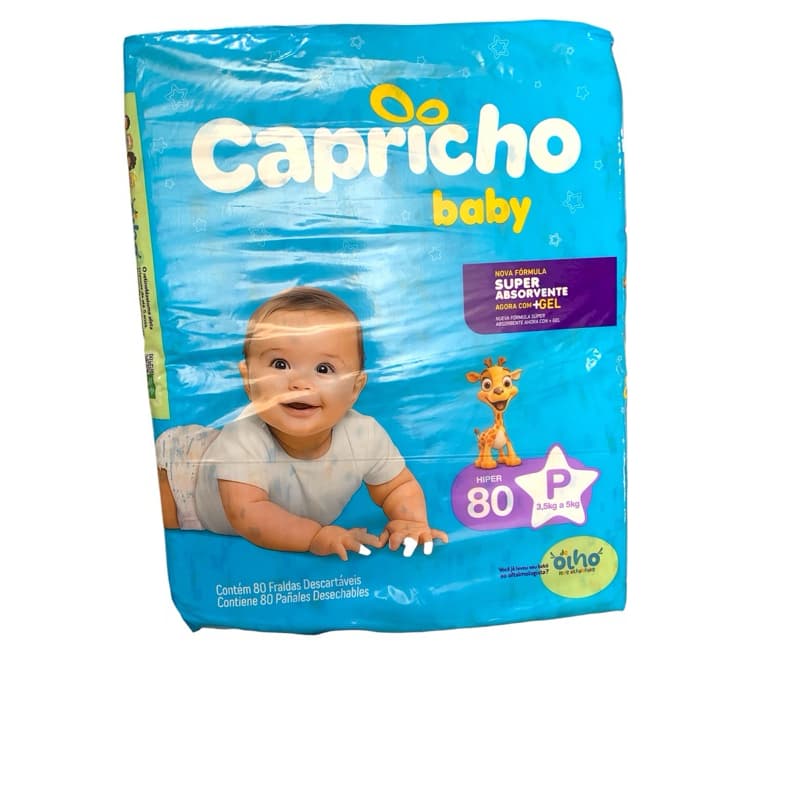 Pacotão de Fralda Descartável Capricho Baby Tamanho P/80