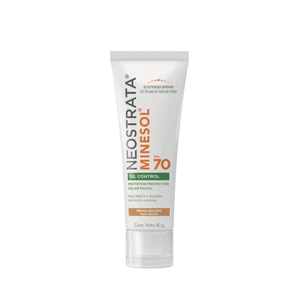 Protetor Solar Facial Neostrata Minesol Oil Control FPS70 Pele Média Escura Com 40g