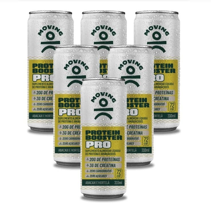 Kit 6 Protein Booter Pro 20g + 3g Creatina Abacaxi e Hortelã 310ml - Moving