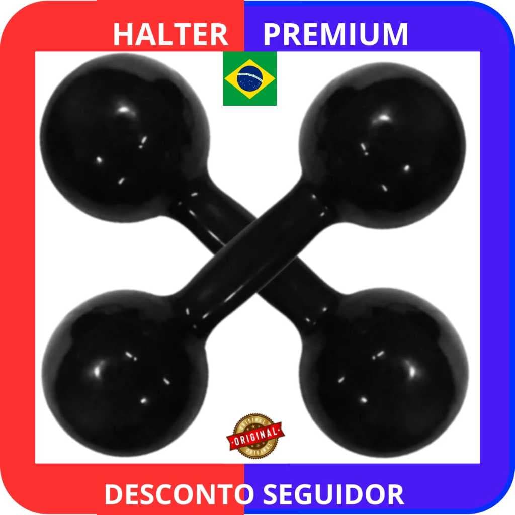 Halter Emborrachado 2kg academia em casa ferro fundido promoção