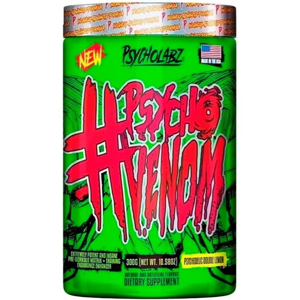 Pré Treino Psycho Venom 400g Psycholabz (muito Forte) Sabor Double Lemon