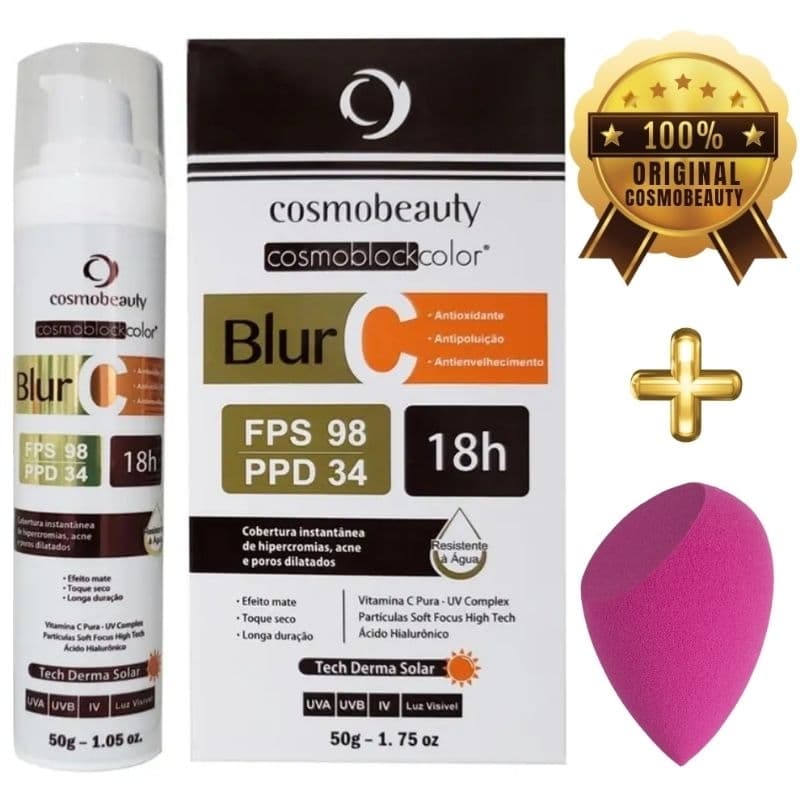 Blur C FPS 98 | PPD 34 18h de Proteção 50g - Protetor Solar C/ Vitamina C - Cosmobeauty
