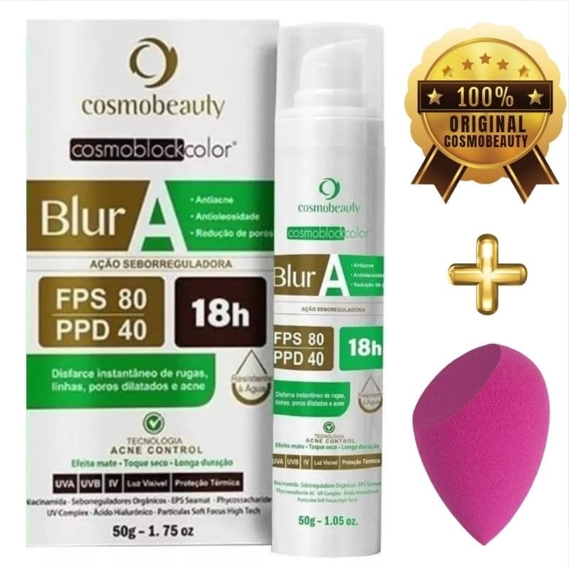Blur A Antiacne Antioleosidade FPS 80  PPD 40 18h de Proteção 50g - Protetor Solar - Cosmobeauty