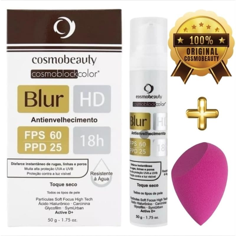 Blur HD FPS 60 | PPD 25 18h de Proteção - 50g Protetor Solar,  Antienvelhecimento - Cosmobeauty