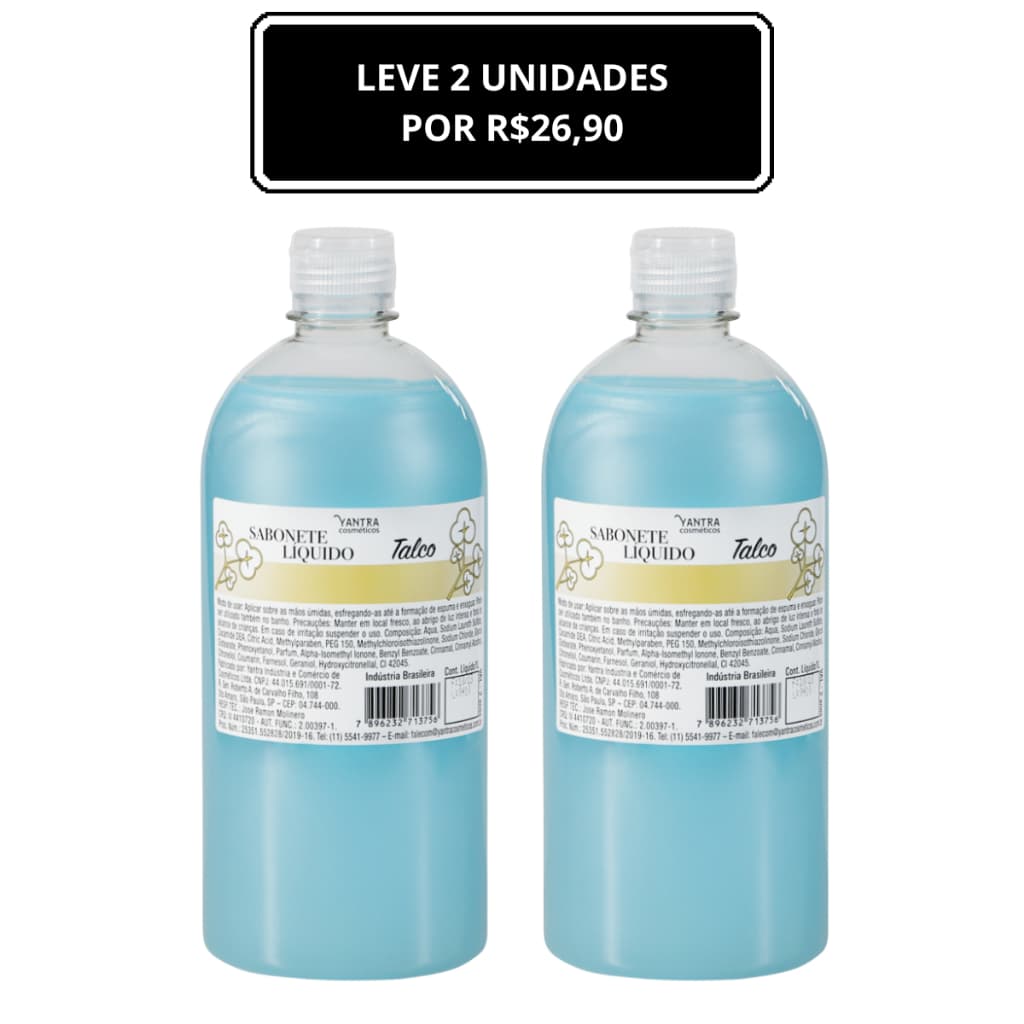 2 Unidades de Sabonete Líquido - 1 Litro cada - Diversas fragrâncias hidratante de alta qualidade