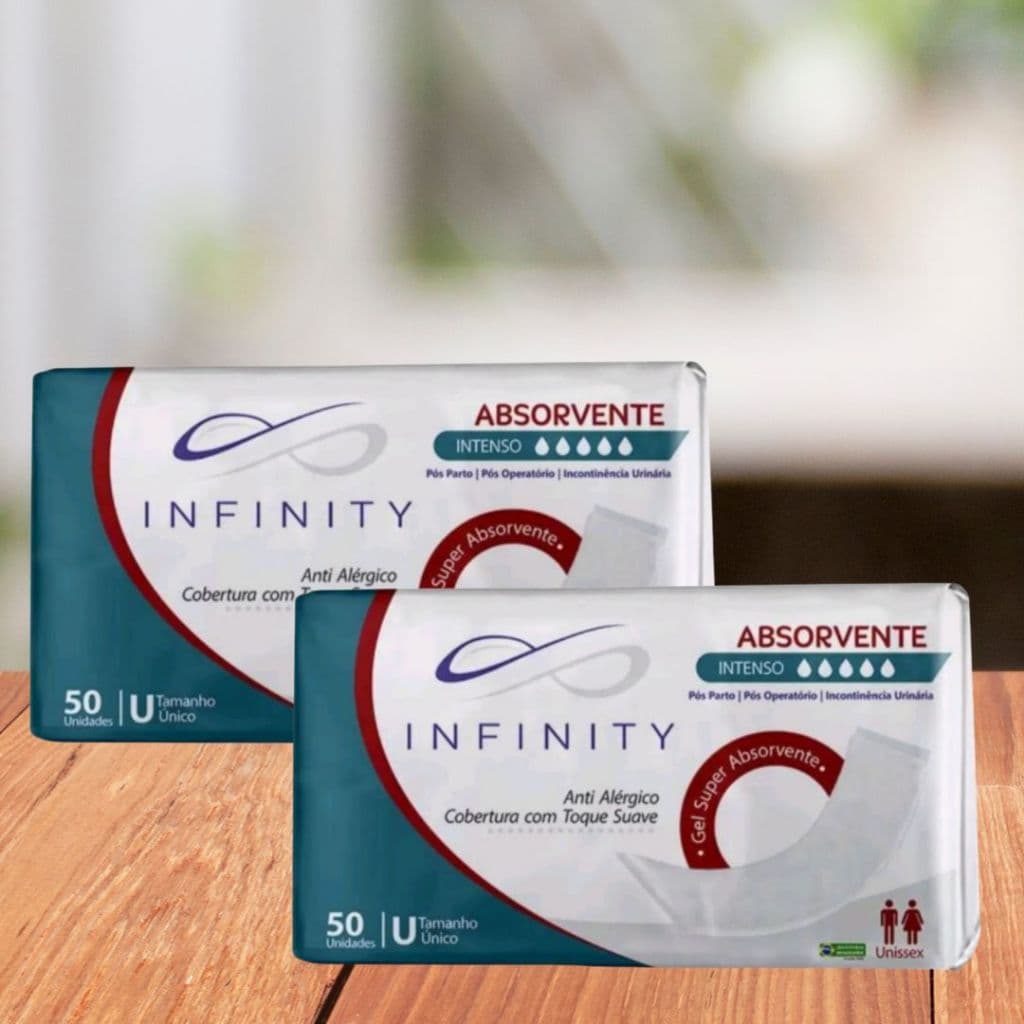 Kit Econômico Absorvente Geriátrico Adulto Infinity 100un | Uso Diário e Noturno | Entrega Rápida