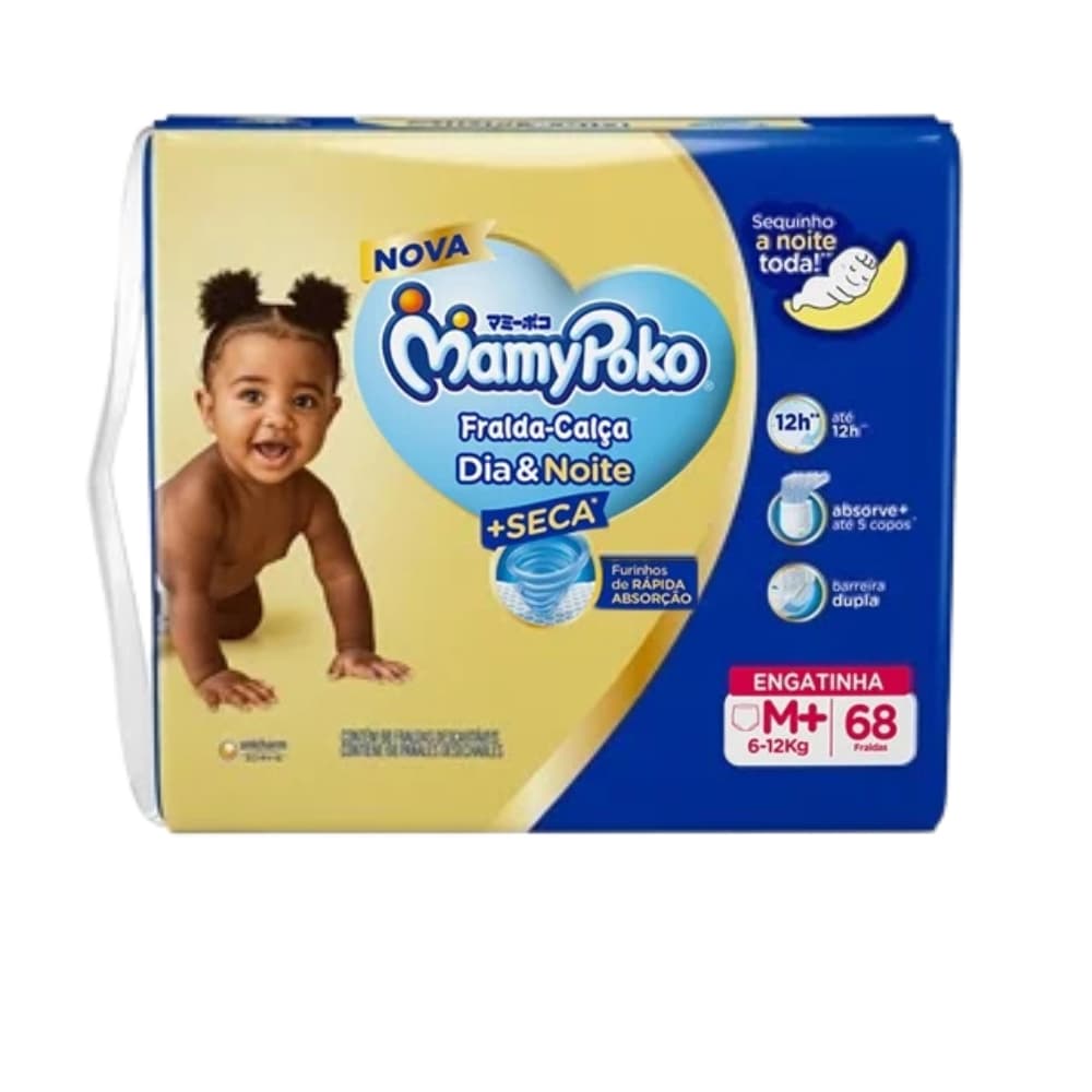 Fralda-Calça Mamypoko Dia&Noite Roupinha M 68 Fraldas