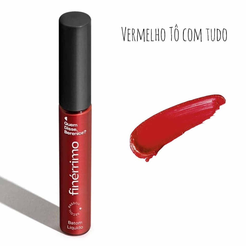 Batom Líquido Matte Vermelho Tô com Tudo Finérrimo 5ml