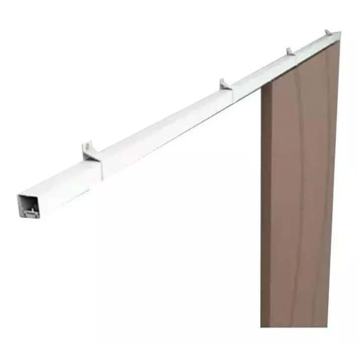 Kit Porta Correr Até 82cm Trilho Dividido De 1,6m Completo Com Tampa acabamentos