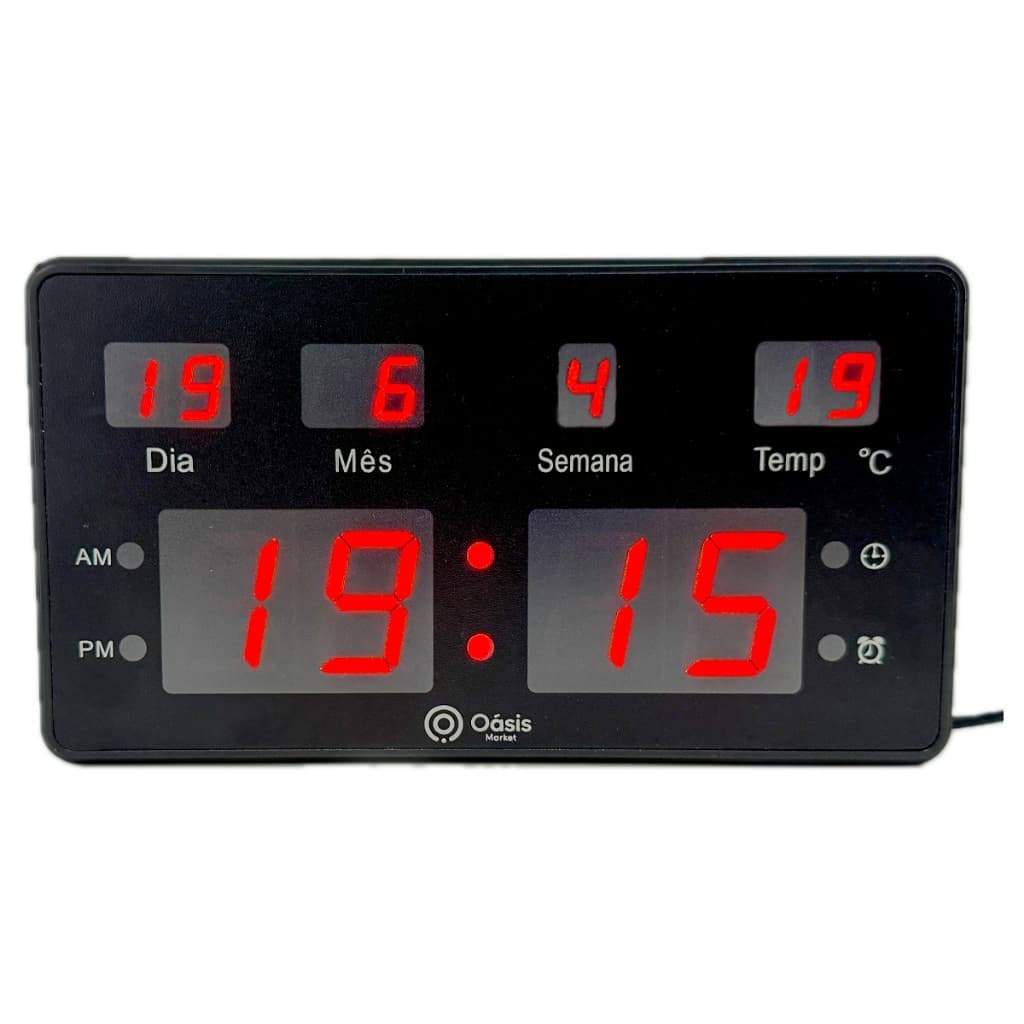 Relógio Parede Mesa Led Digital Calendário Termômetro LE2115