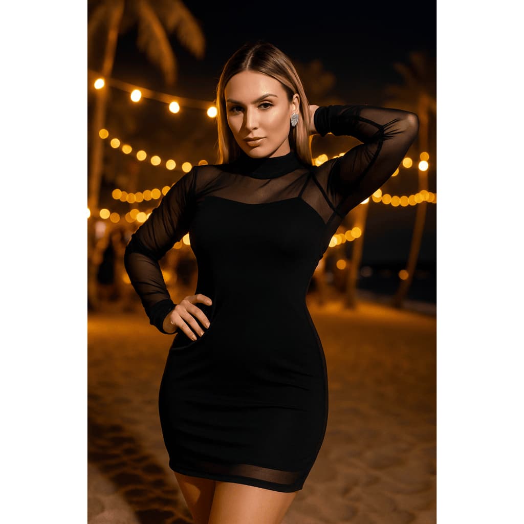 vestido tubinho moda balada 36-42 vestido preto de festa noturna