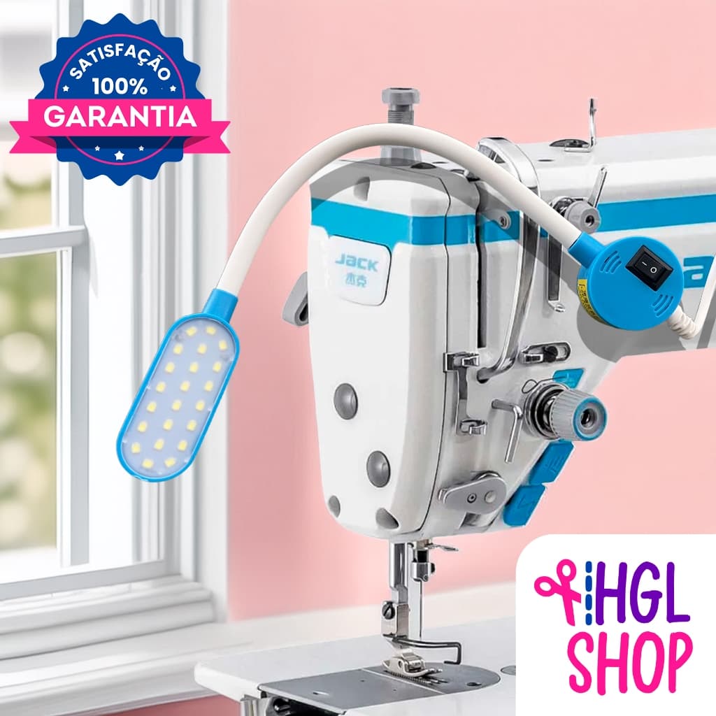 Luminária Luz LED 22 Pontos com Braço e Imã Haste Flexível p/ Máquina de Costura