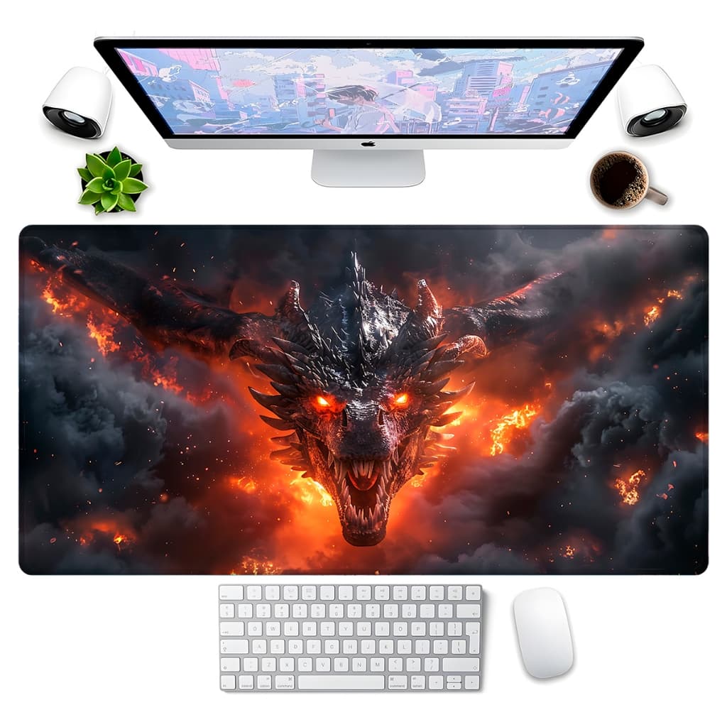 Mouse Pad Gamer PC Notebook Speed  Dragon Borda  Costurada Diversos Tamanhos e Modelos