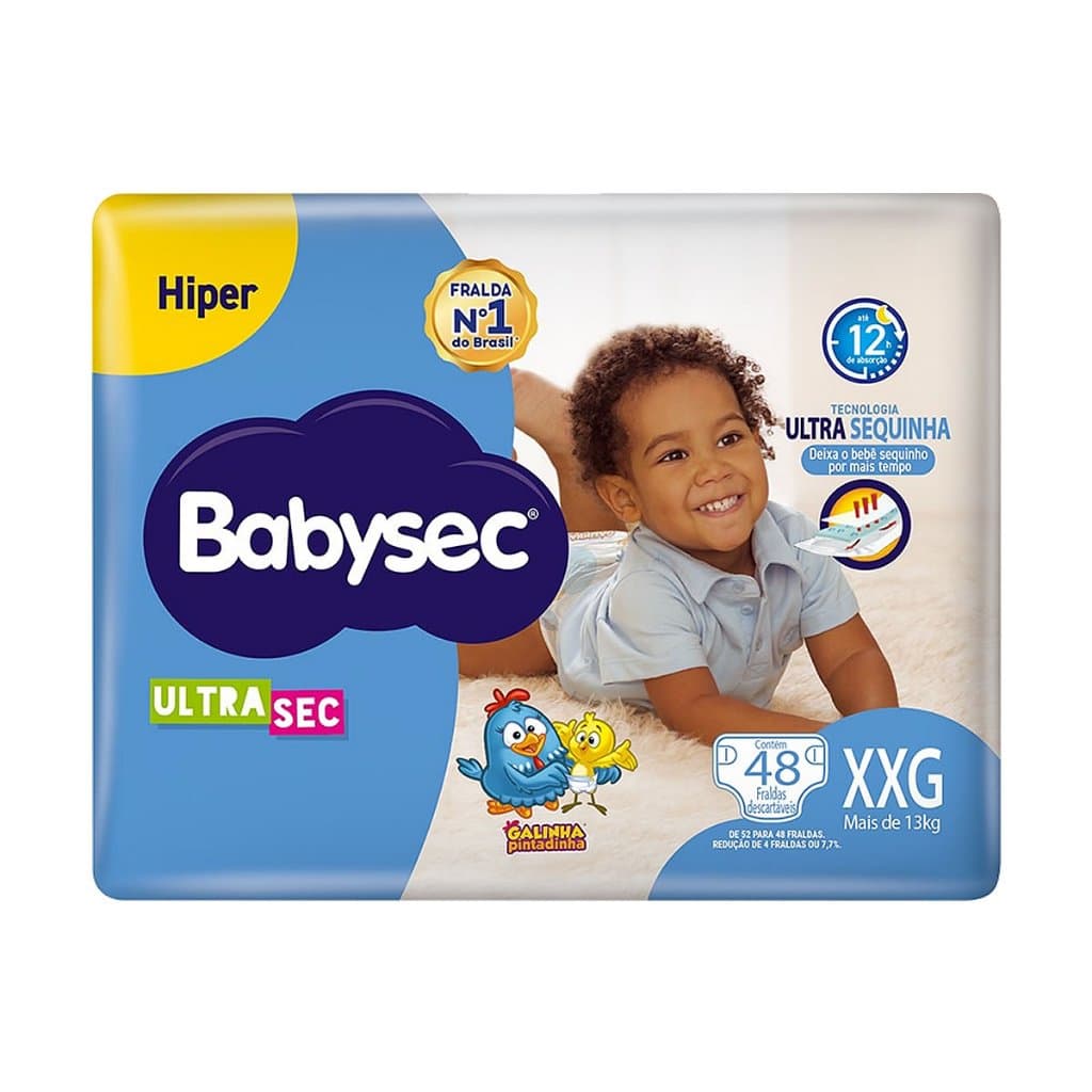 Fralda Infantil Babysec Ultra Hiper Tamanho XXG 48 Unidades