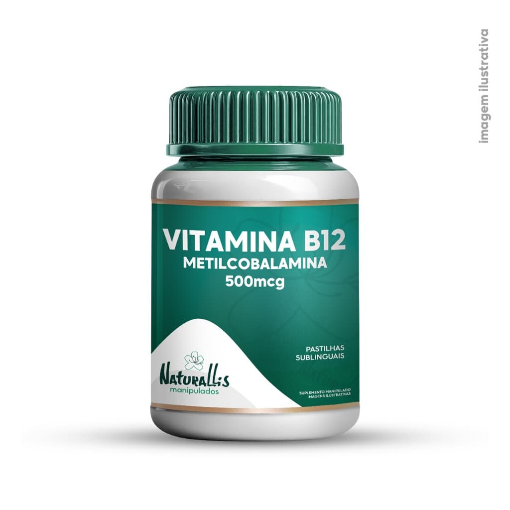 Vitamina B12 Metilcobalamina 500mcg - 60 ou 120 pastilhas sublinguais (vegano)