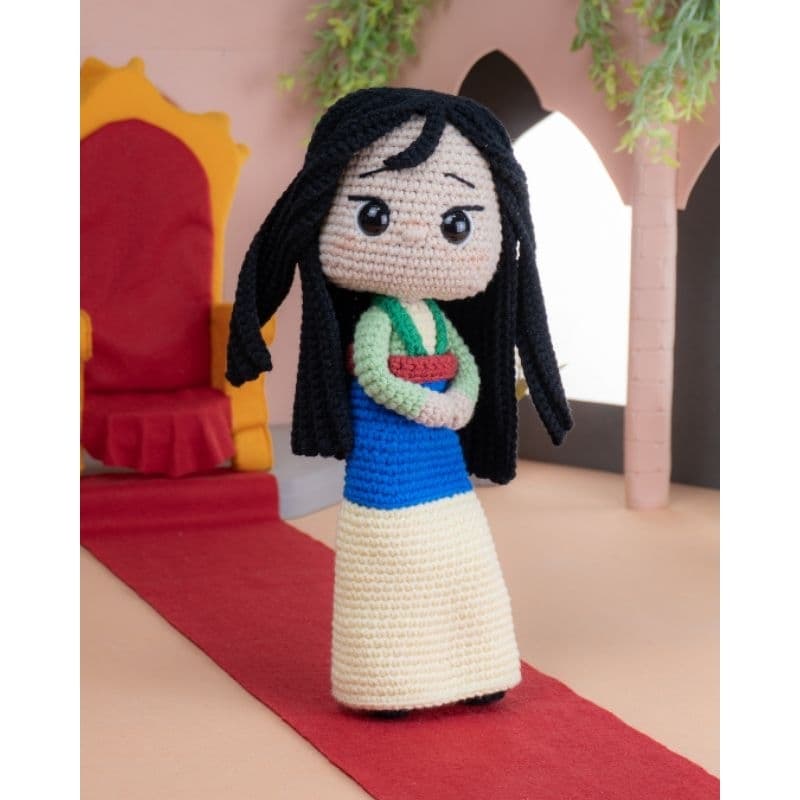 Boneca Princesa Mulan Amigurumi – Boneca Articulada, Segura e Encantadora!