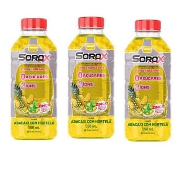 Kit 03 Sorox Abacaxi C/ Hortelã 550ml Zero Açúcar