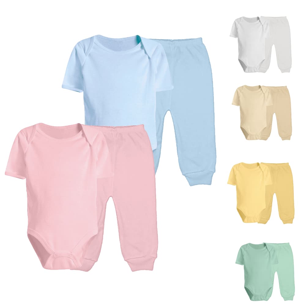 Kit Body Manga Curta e Mijão Roupas de Bebê Menino e Menina