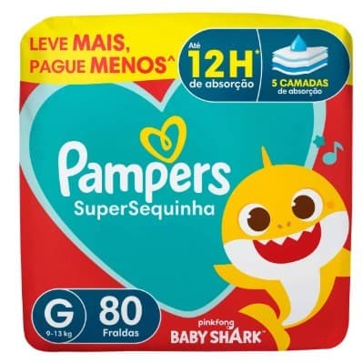 PAMPERS - Fralda Supersequinha G - 80 Fraldas
