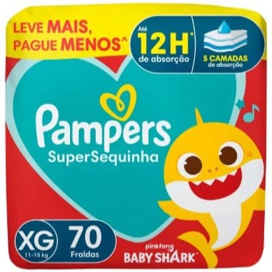 PAMPERS - Fralda Supersec XG - 70 Fraldas