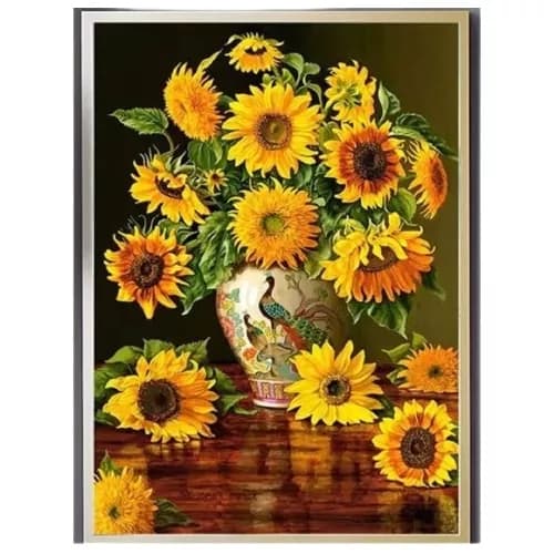 Kit Pintura De Diamante 5d Diy 30x40 Girassol TERAPIA ANSIEDADE