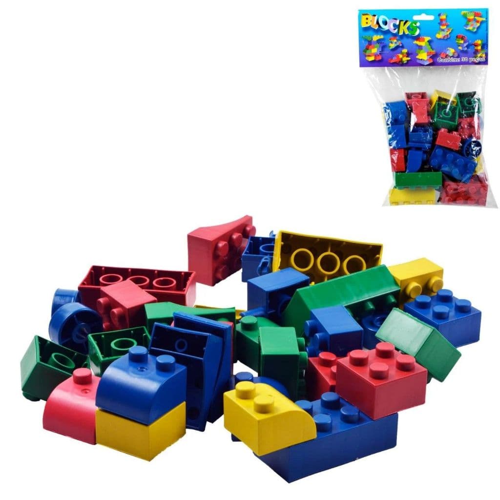 Blocos de Montar 30 Pecas Tipo Lego Brinquedo Infantil Blocos Educativos de Encaixar