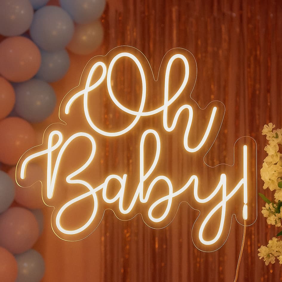 Luminária Led neon - Oh Baby 50x40cm