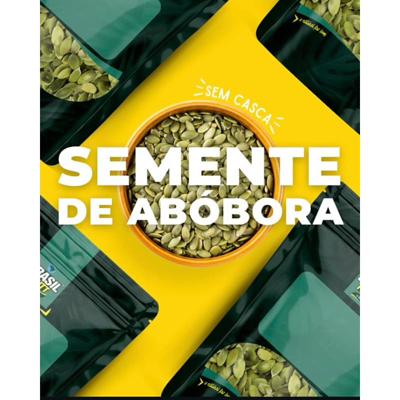 Semente de Abóbora Torrada e Salgada sem casca 1kg  Brasil Frutt | Snack Saudável, Crocante, Natural