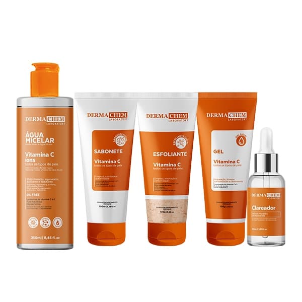 Kit Skincare Vitamina C Clareador e Anti-idade Dermachem Original