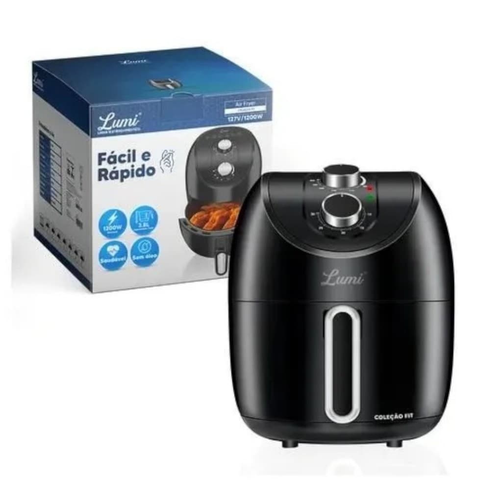 Air Fryer Fritadeira Sem Óleo 3.8 Litros Lumi 127V e 220v - 1200W