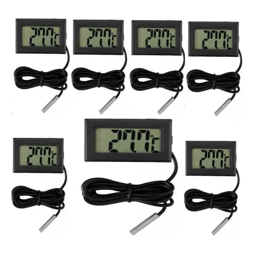 Kit 10 Termometro Digital com Sonda para Freezer Aquario Estufa e Chocadeira