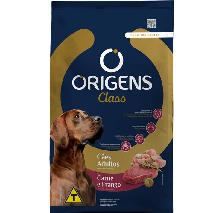 Ração Origens Class 15kg Cães Adultos Carne e Frango