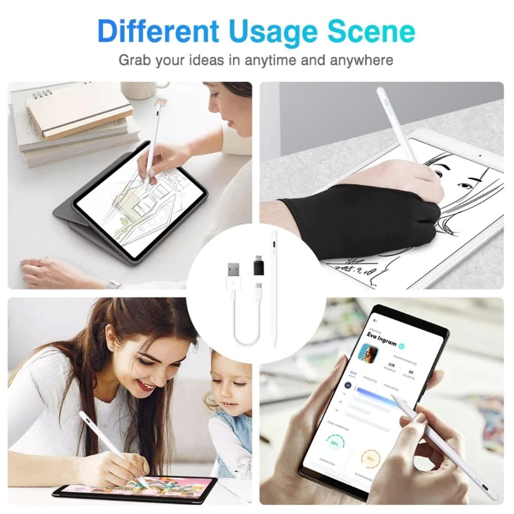 Caneta Stylus Universal Para Android/iOS-Lápis Capacitivo Tablet Com Tela De Toque