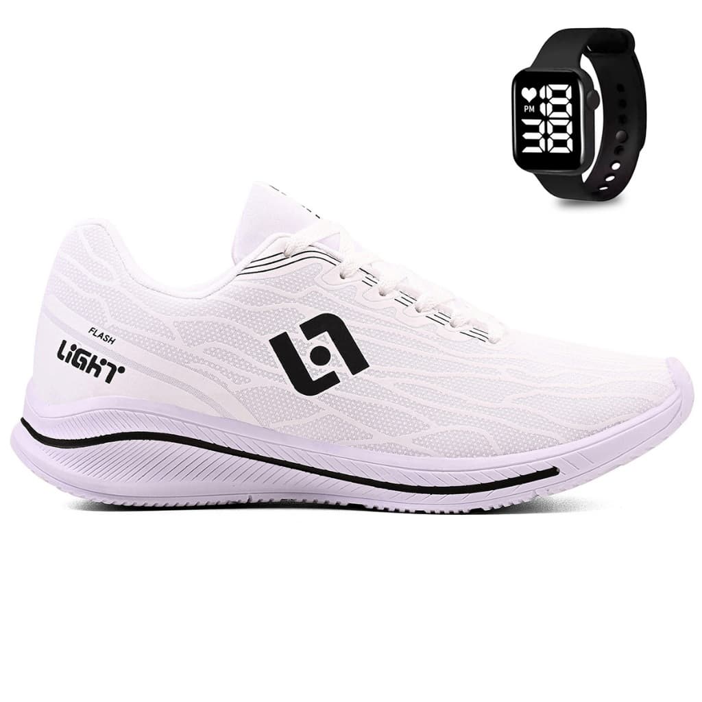 Tenis Masculino Esportivo Treino Academia Corrida Light Sport + Relogio