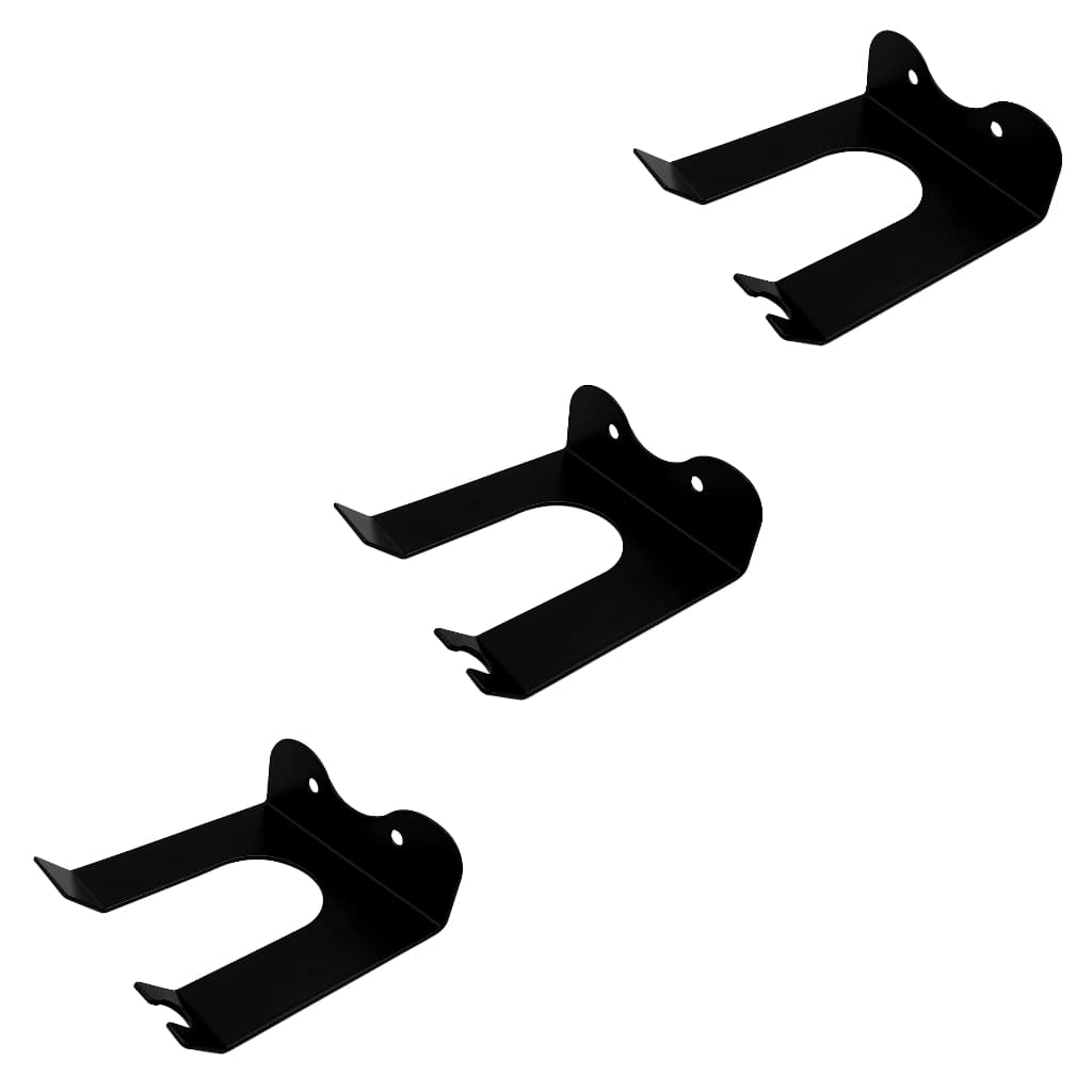 3 Suporte Chapa Preto Metal Secador De Cabelo Profissional