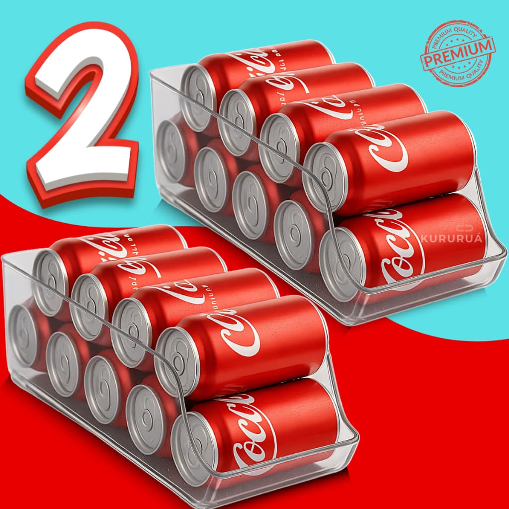 Organizador Porta Latas Geladeira Dispenser Acrilico Suporte Multiuso Armário Cozinha Dispensa 1 e 2 unidades