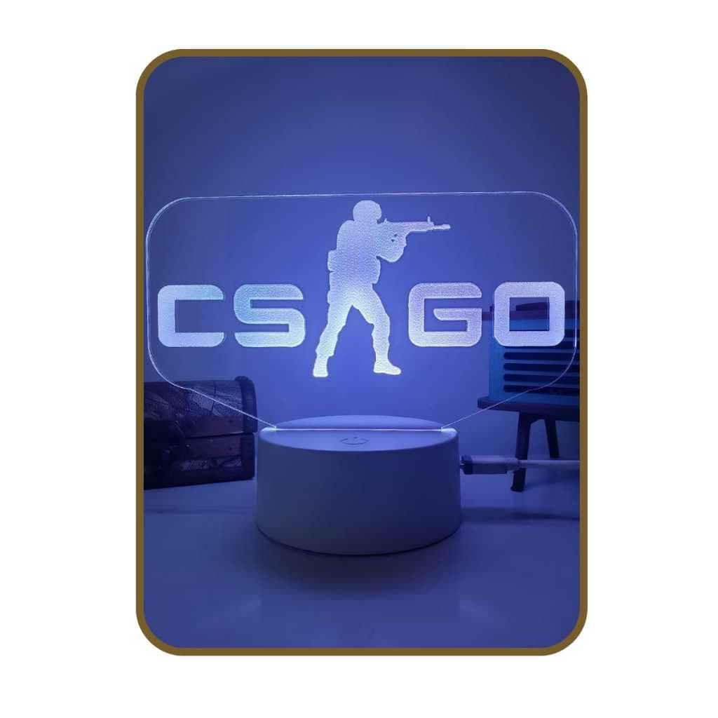 Luminária Led 3d Cs Go Counter Strike Decoração Gamer