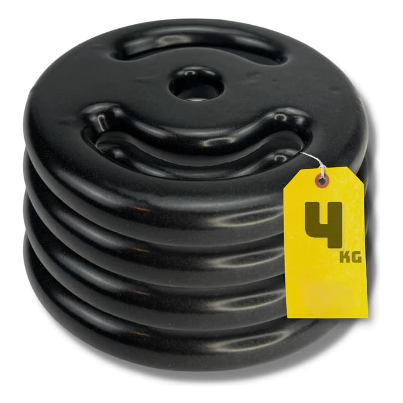 Kit Halter Anilha Emborrachada (4x) 4kg - Pesinho Musculação Academia Exercício Peso