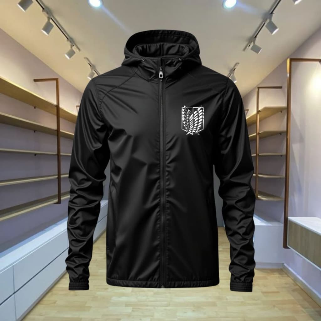 Jaqueta Masculina Blusa Corta Vento Motoqueiro Impermeável Attack on Titan Reconhecimento