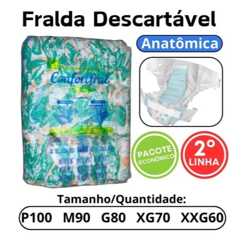 FRALDA ANATOMICA CONFORTFRAL BABY SEGUNDA LINHA ATACADO