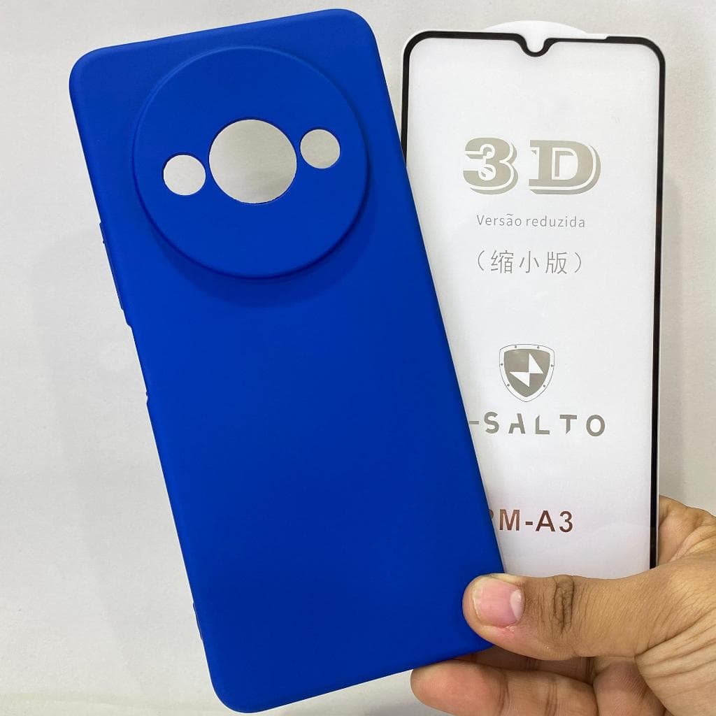 Capa Redmi A3 A3X POCO C61 + Película 3D Kit Xiaomi Capinha Case Protetora Celular Silicone